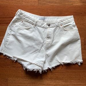 White denim shorts